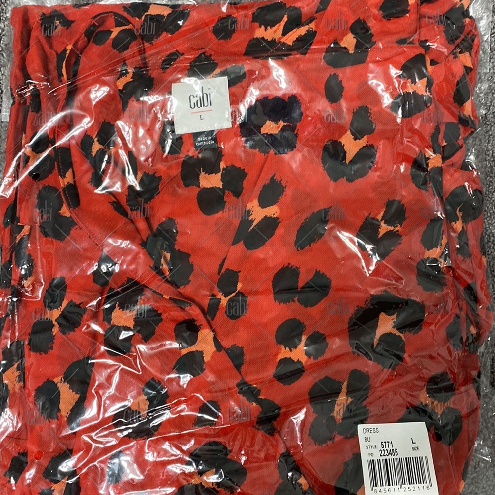 CAbi Red Leopard Print Midi Dress - Picture 7 of 9